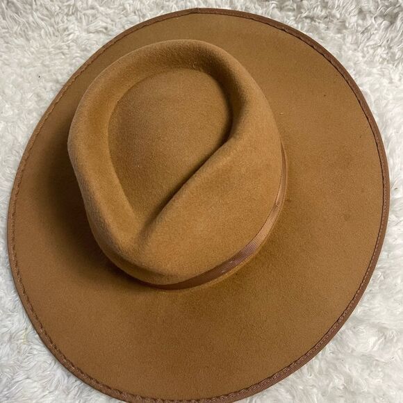 Ranchers 100% Wool Tan Felt Fedora Hat - Picture 6 of 10